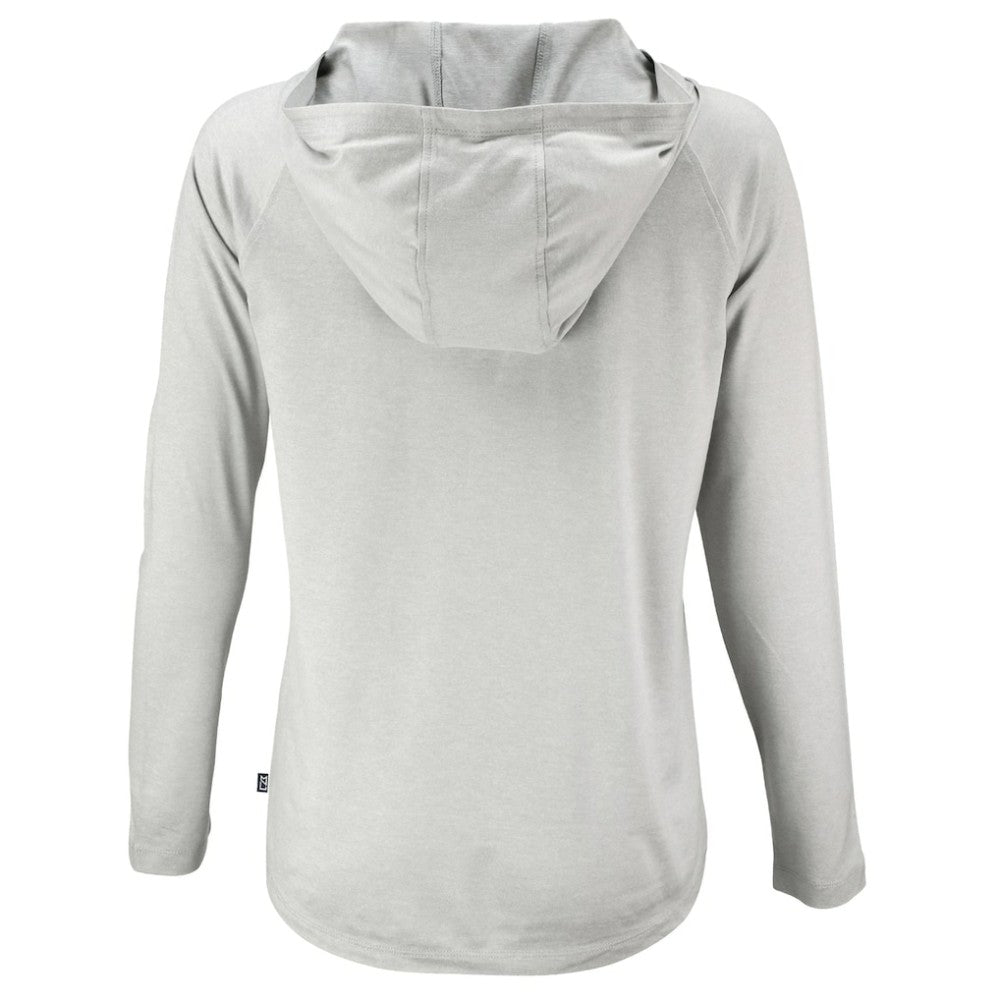 Gray San Diego Padres Cutter & Buck Women's  Coastline Epic Comfort Eco Recycled Hoodie Raglan Long Sleeve T-Shirt