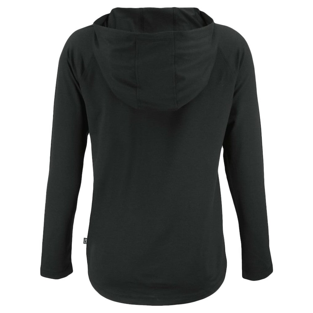 Black San Francisco Giants Cutter & Buck Women's  Coastline Epic Comfort Eco Recycled Hoodie Raglan Long Sleeve T-Shirt