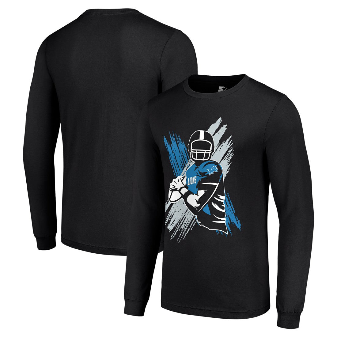 Starter Player X Logo Graphic Long Sleeve T-Shirt - Detroit Lions T-shirts