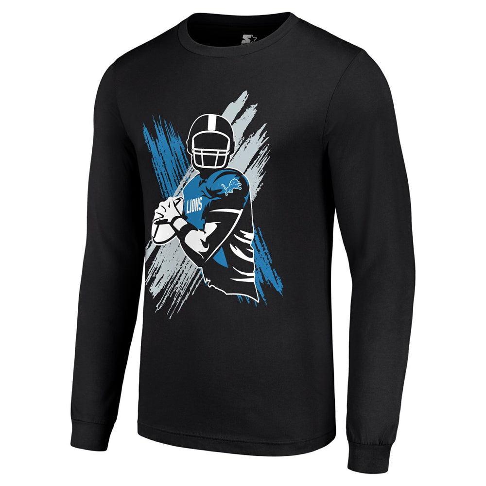 Starter Player X Logo Graphic Long Sleeve T-Shirt - Detroit Lions T-shirts