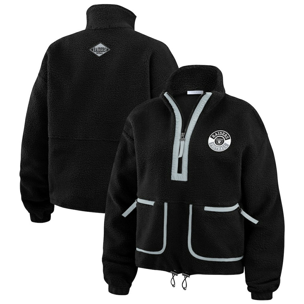 WEAR by Erin Andrews Women's Polar Fleece Half-Zip Jacket - Las Vegas Raiders Jackets