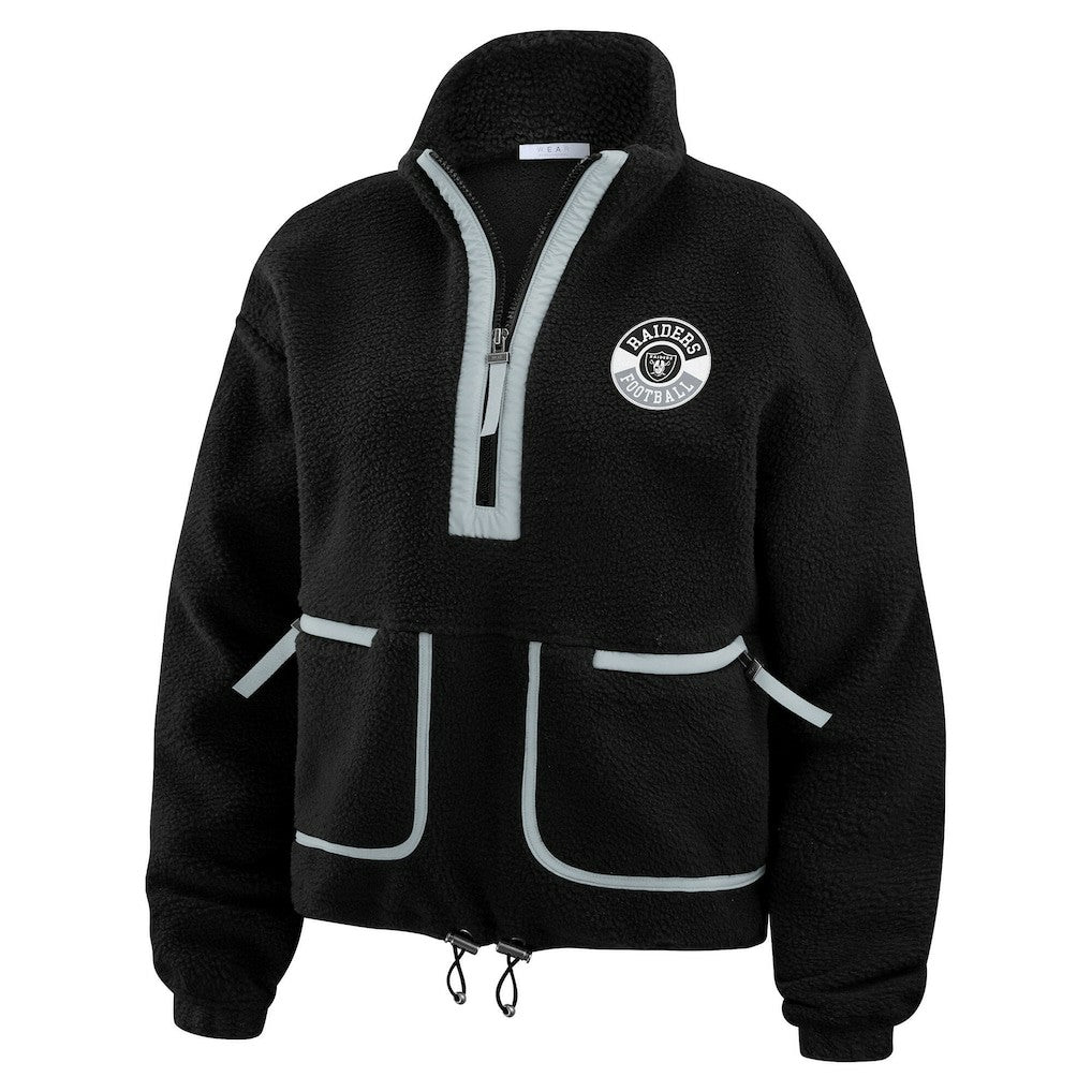 WEAR by Erin Andrews Women's Polar Fleece Half-Zip Jacket - Las Vegas Raiders Jackets