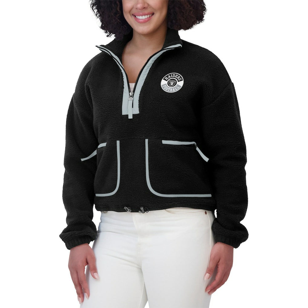 WEAR by Erin Andrews Women's Polar Fleece Half-Zip Jacket - Las Vegas Raiders Jackets