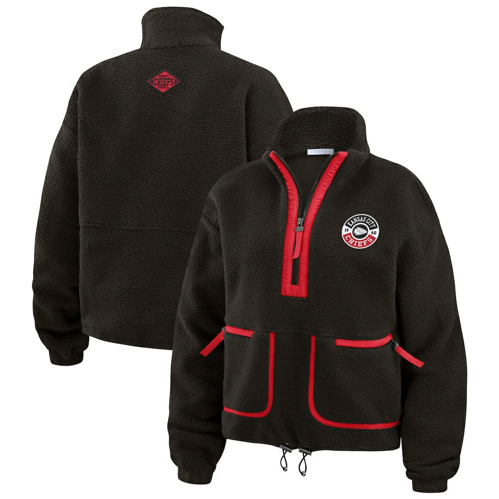WEAR by Erin Andrews Women's Polar Fleece Half-Zip Jacket - Kansas City Chiefs Jackets