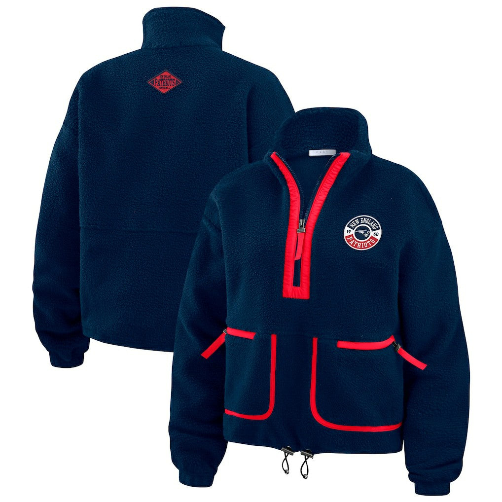 WEAR by Erin Andrews Women's Polar Fleece Half-Zip Jacket - New England Patriots Jackets