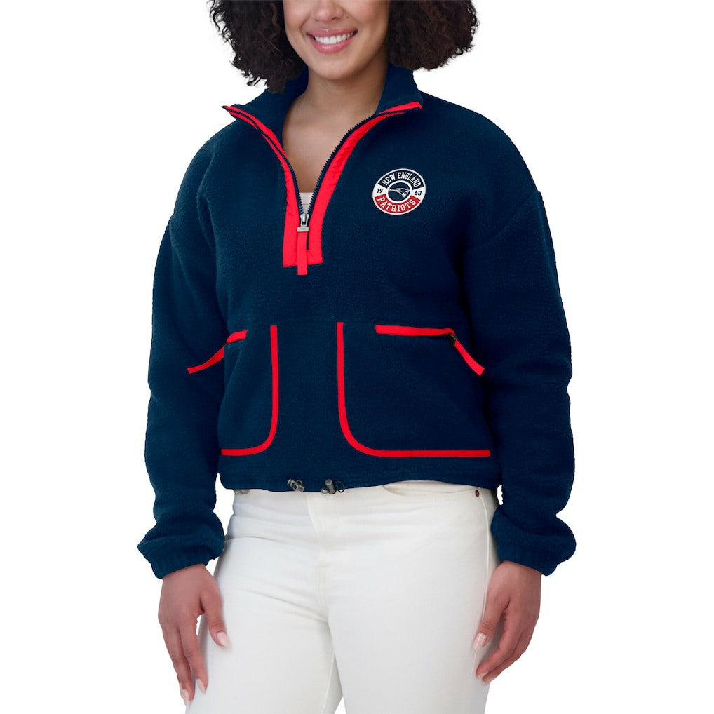 WEAR by Erin Andrews Women's Polar Fleece Half-Zip Jacket - New England Patriots Jackets