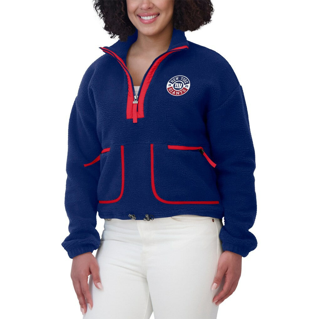 WEAR by Erin Andrews Women's Polar Fleece Half-Zip Jacket - New York Giants Jackets