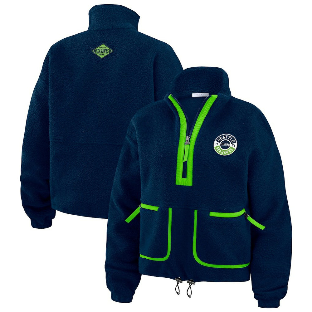 WEAR by Erin Andrews Women's Polar Fleece Half-Zip Jacket - Seattle Seahawks Jackets