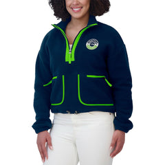 WEAR by Erin Andrews Women's Polar Fleece Half-Zip Jacket - Seattle Seahawks Jackets