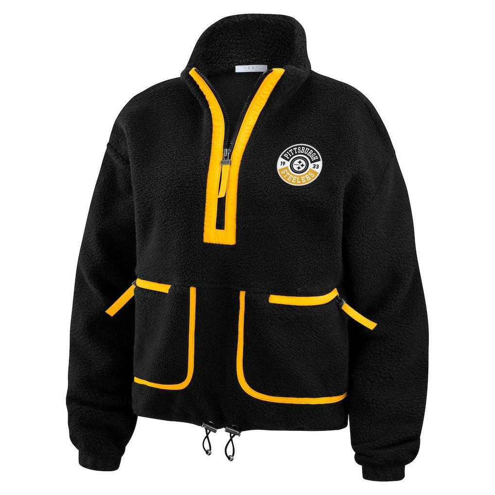 WEAR by Erin Andrews Women's Polar Fleece Half-Zip Jacket - Pittsburgh Steelers Jackets