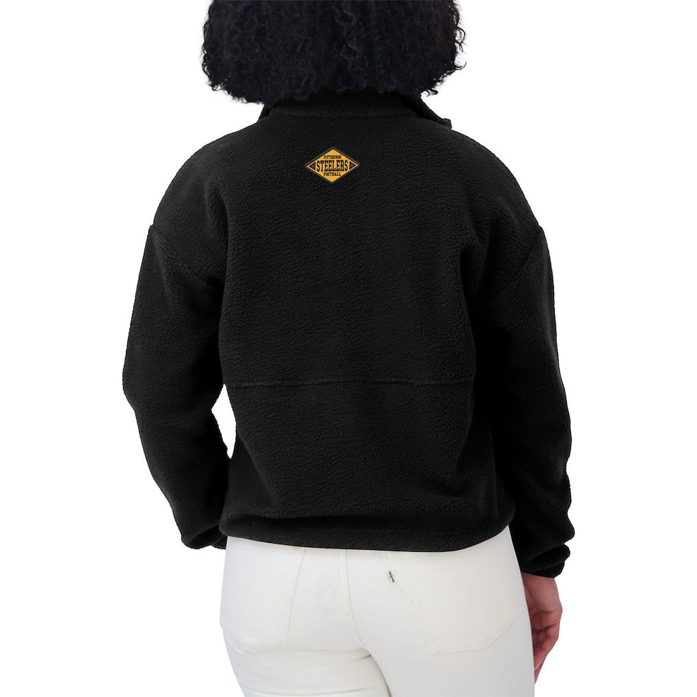 WEAR by Erin Andrews Women's Polar Fleece Half-Zip Jacket - Pittsburgh Steelers Jackets