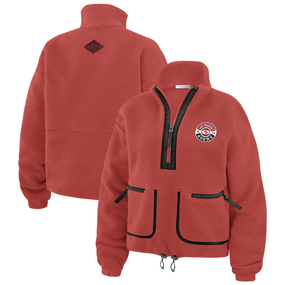 WEAR by Erin Andrews Women's Polar Fleece Half-Zip Jacket - San Francisco 49ers Jackets