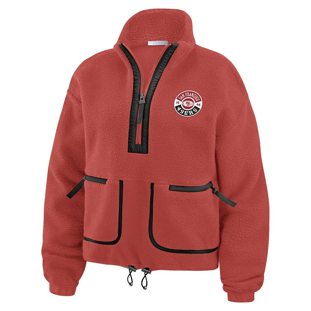 WEAR by Erin Andrews Women's Polar Fleece Half-Zip Jacket - San Francisco 49ers Jackets