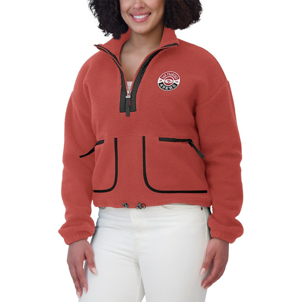 WEAR by Erin Andrews Women's Polar Fleece Half-Zip Jacket - San Francisco 49ers Jackets