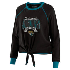 WEAR by Erin Andrews Women's Tie-Front Long Sleeve Top - Jacksonville Jaguars Tops