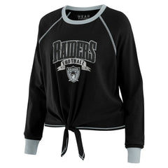 WEAR by Erin Andrews Women's Tie-Front Long Sleeve Top - Las Vegas Raiders Tops