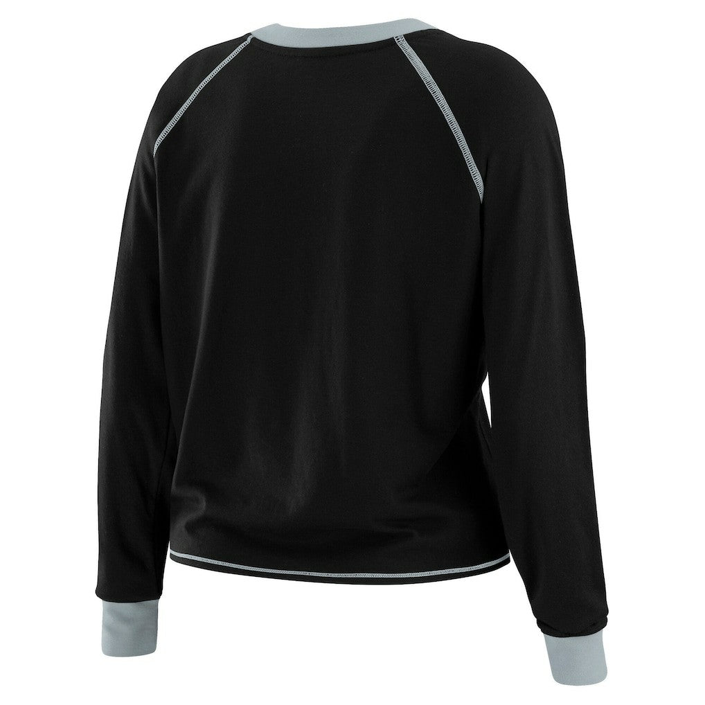 WEAR by Erin Andrews Women's Tie-Front Long Sleeve Top - Las Vegas Raiders Tops