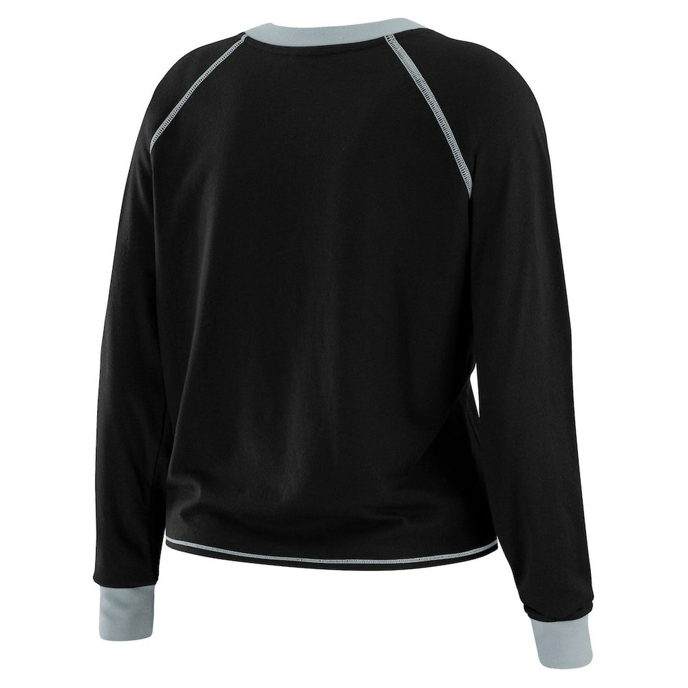 WEAR by Erin Andrews Women's Tie-Front Long Sleeve Top - Las Vegas Raiders Tops