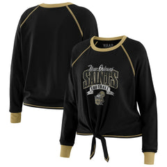 WEAR by Erin Andrews Women's Tie-Front Long Sleeve Top - New Orleans Saints Tops