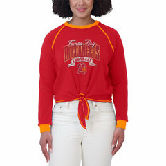 WEAR by Erin Andrews Women's Tie-Front Long Sleeve Top - Tampa Bay Buccaneers Tops
