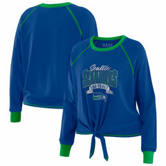 WEAR by Erin Andrews Women's Tie-Front Long Sleeve Top - Seattle Seahawks Tops