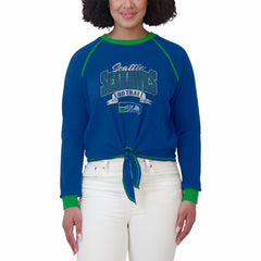 WEAR by Erin Andrews Women's Tie-Front Long Sleeve Top - Seattle Seahawks Tops