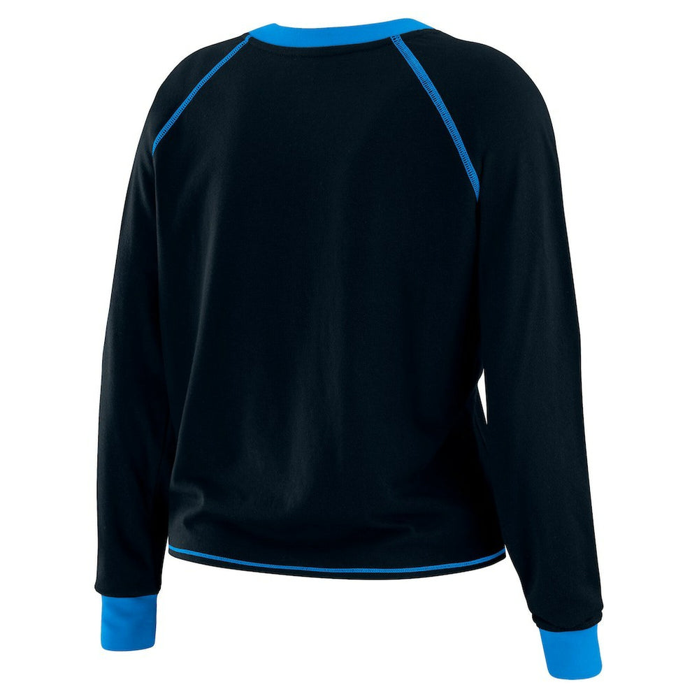 WEAR by Erin Andrews Women's Tie-Front Long Sleeve Top - Carolina Panthers Tops