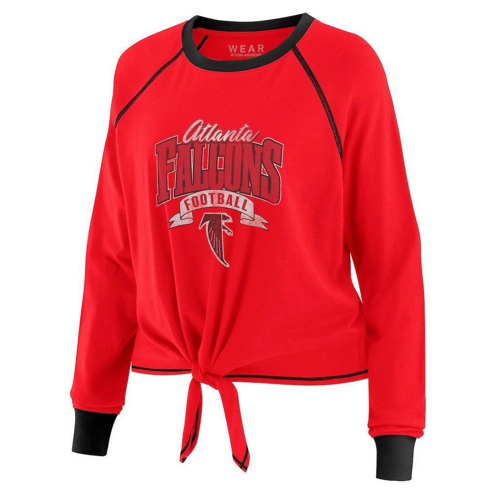 WEAR by Erin Andrews Women's Tie-Front Long Sleeve Top - Atlanta Falcons Tops