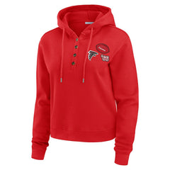 WEAR by Erin Andrews Women's Waffle Hoodie Pullover Top - Atlanta Falcons Hoodies