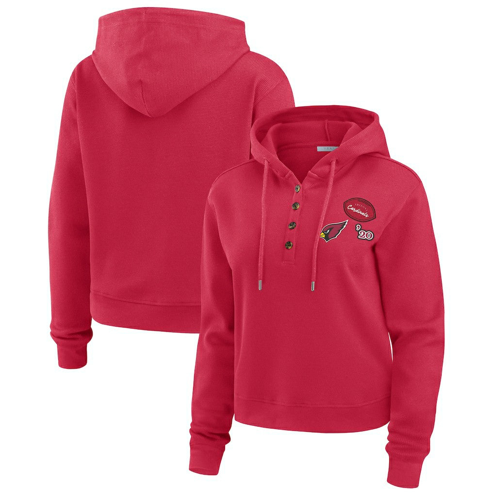 WEAR by Erin Andrews Women's Waffle Hoodie Pullover Top - Arizona Cardinals Hoodies