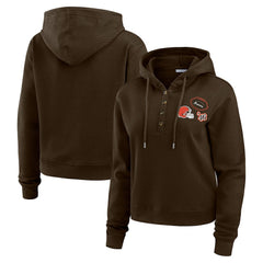 WEAR by Erin Andrews Women's Waffle Hoodie Pullover Top - Cleveland Browns Hoodies