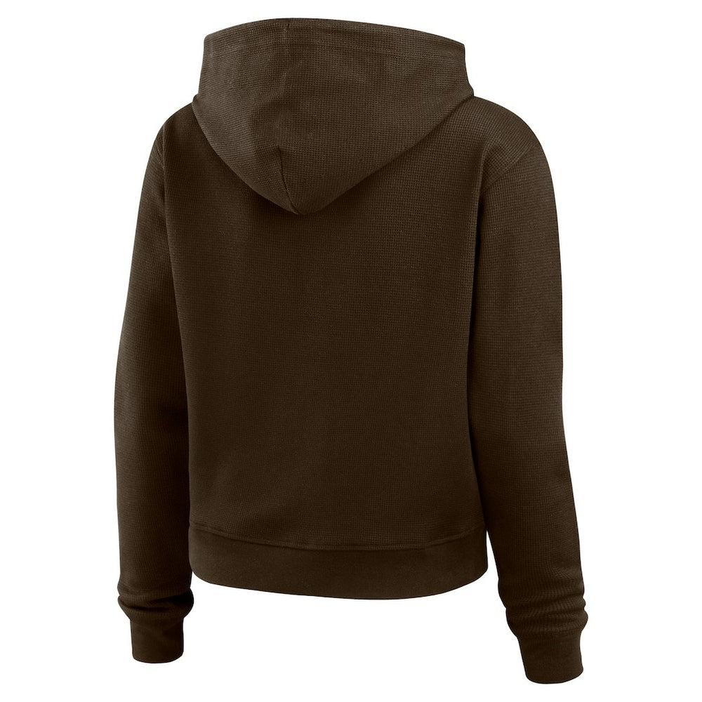 WEAR by Erin Andrews Women's Waffle Hoodie Pullover Top - Cleveland Browns Hoodies