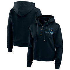 WEAR by Erin Andrews Women's Waffle Hoodie Pullover Top - Carolina Panthers Hoodies