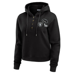 WEAR by Erin Andrews Women's Waffle Hoodie Pullover Top - Las Vegas Raiders Hoodies