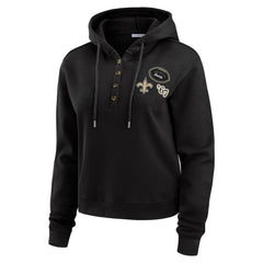 WEAR by Erin Andrews Women's Waffle Hoodie Pullover Top - New Orleans Saints Hoodies