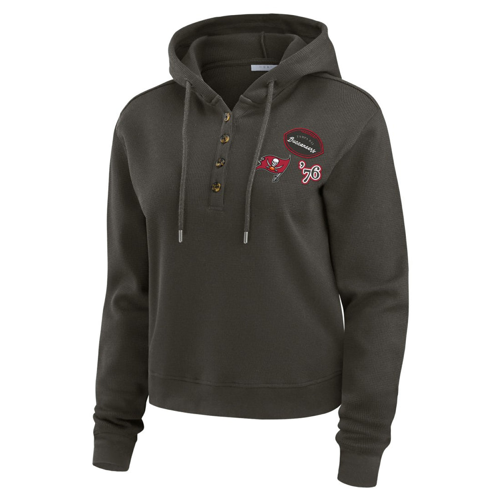 WEAR by Erin Andrews Women's Waffle Hoodie Pullover Top - Tampa Bay Buccaneers Hoodies