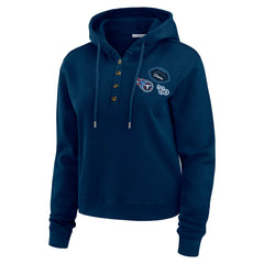 WEAR by Erin Andrews Women's Waffle Hoodie Pullover Top - Tennessee Titans Hoodies