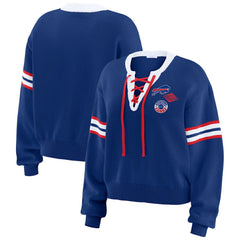 WEAR by Erin Andrews Women's Lace-Up Pullover Sweatshirt - Buffalo Bills Pullover