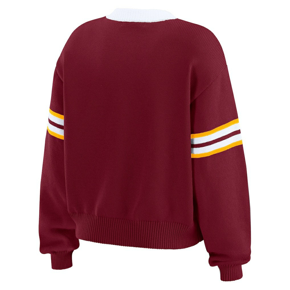 WEAR by Erin Andrews Women's Lace-Up Pullover Sweatshirt - Washington Commanders Pullover