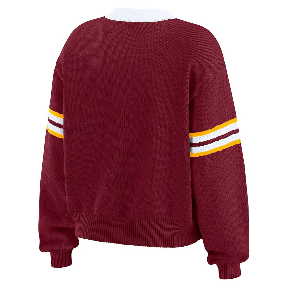 WEAR by Erin Andrews Women's Lace-Up Pullover Sweatshirt - Washington Commanders Pullover