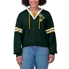 WEAR by Erin Andrews Women's Lace-Up Pullover Sweatshirt - Green Bay Packers Pullover