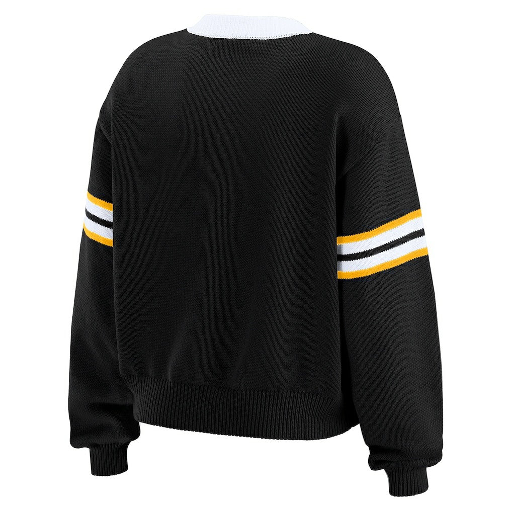 WEAR by Erin Andrews Women's Lace-Up Pullover Sweatshirt - Pittsburgh Steelers Pullover