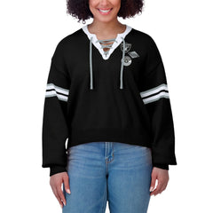 WEAR by Erin Andrews Women's Lace-Up Pullover Sweatshirt - Las Vegas Raiders Pullover