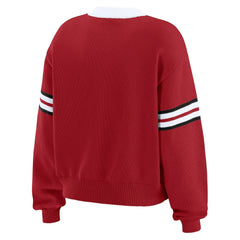 WEAR by Erin Andrews Women's Lace-Up Pullover Sweatshirt - San Francisco 49ers Pullover