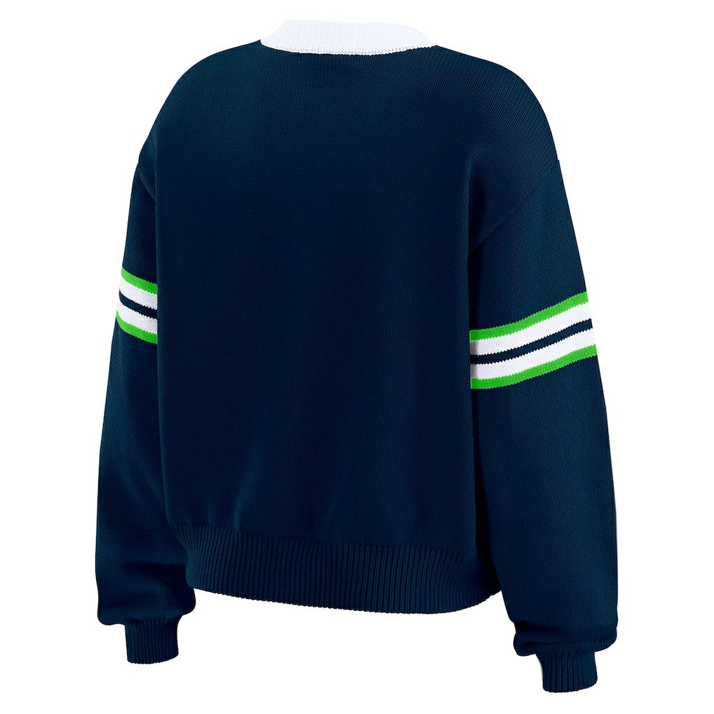 WEAR by Erin Andrews Women's Lace-Up Pullover Sweatshirt - Seattle Seahawks Pullover