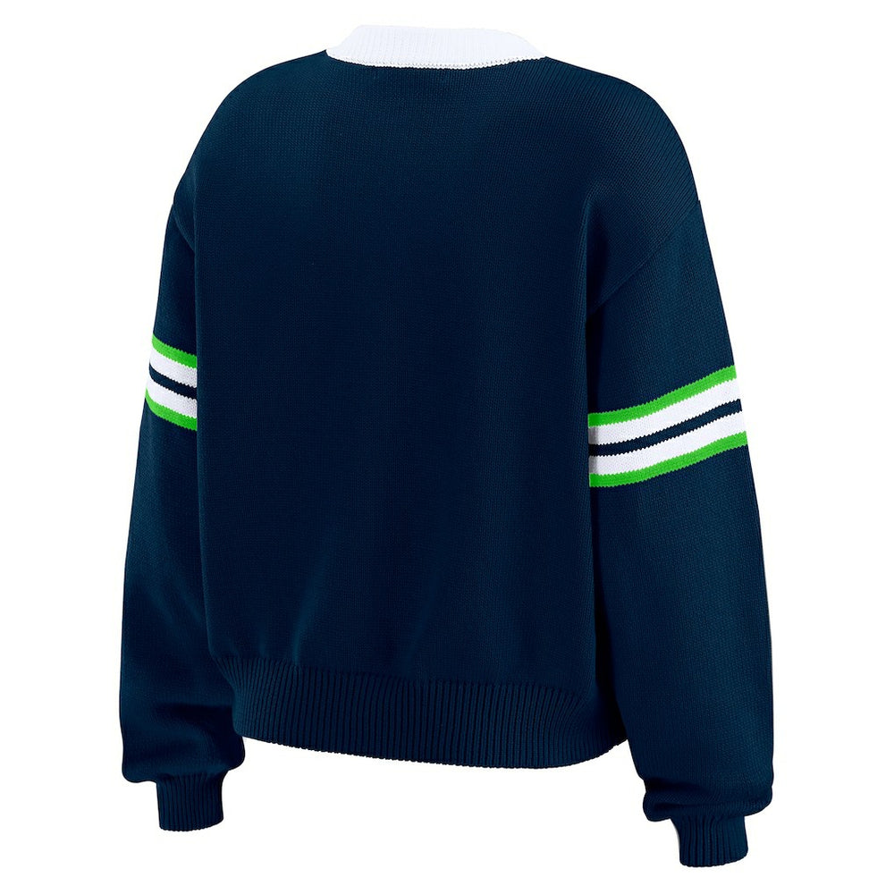 WEAR by Erin Andrews Women's Lace-Up Pullover Sweatshirt - Seattle Seahawks Pullover
