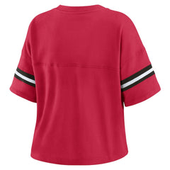 WEAR by Erin Andrews Women's Color Block Boxy Modest Crop V-Neck T-Shirt - Arizona Cardinals T-shirts