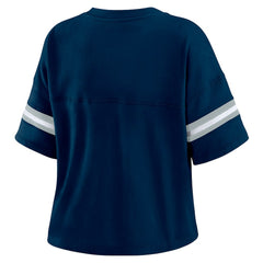 WEAR by Erin Andrews Women's Color Block Boxy Modest Crop V-Neck T-Shirt - Dallas Cowboys T-shirts
