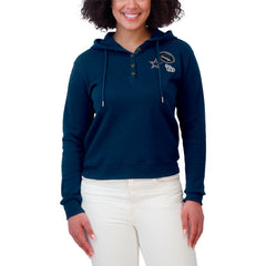 WEAR by Erin Andrews Women's Waffle Hoodie Pullover Top - Dallas Cowboys Hoodies