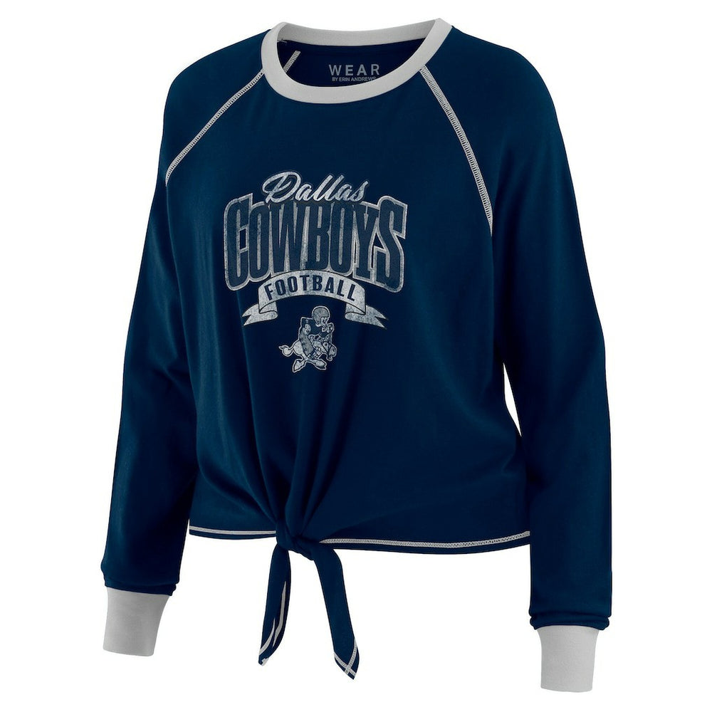 WEAR by Erin Andrews Women's Tie-Front Long Sleeve Top - Dallas Cowboys Tops
